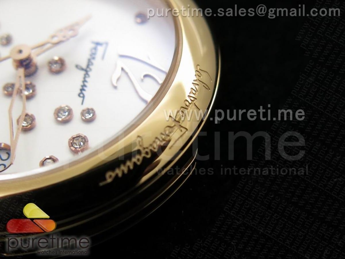 Poema RG 34mm White Dial on Purple Leather Strap Ronda Quartz - Image 3
