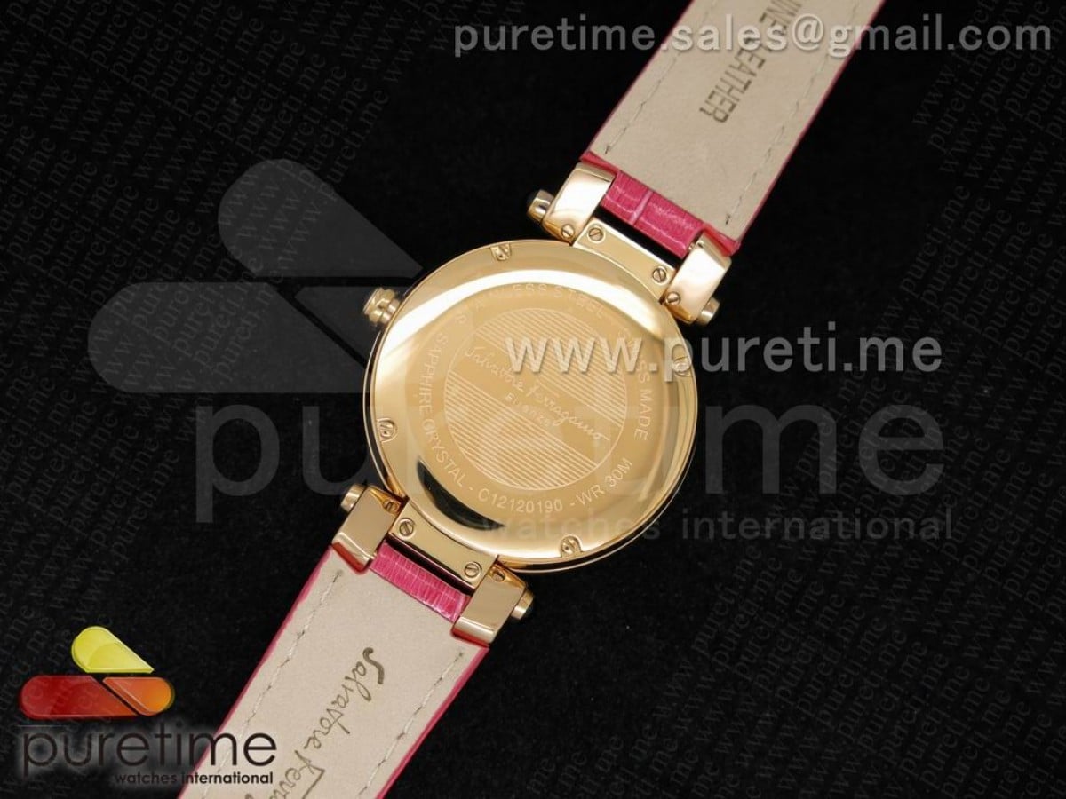 Poema RG 34mm White Dial on Pink Leather Strap Ronda Quartz - Image 6