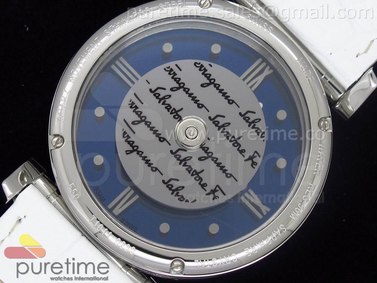 Vega 38mm SS White/Black Dial on White Leather Strap Swiss Quartz - Image 7