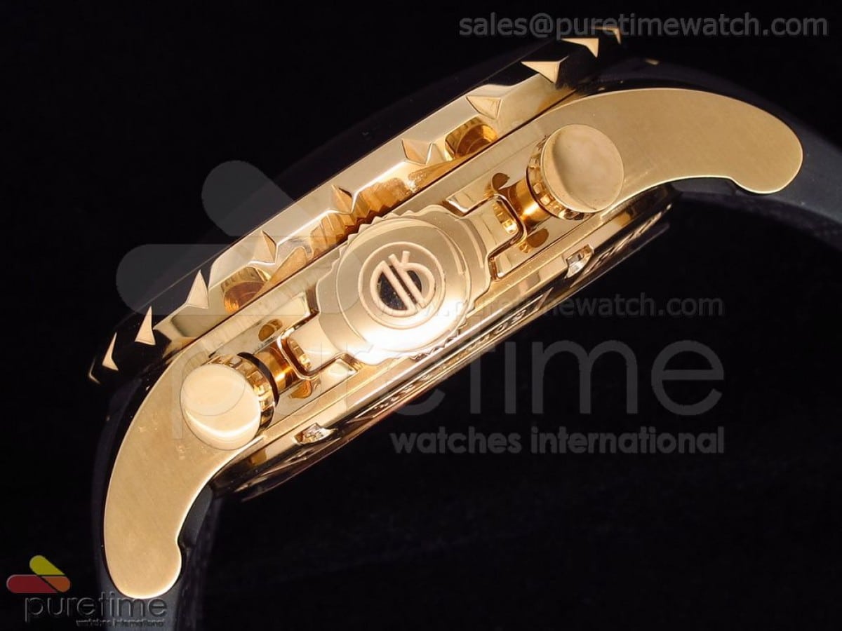 Chronoexcel RG Brown Dial on Black Rubber Strap A7750 - Image 4