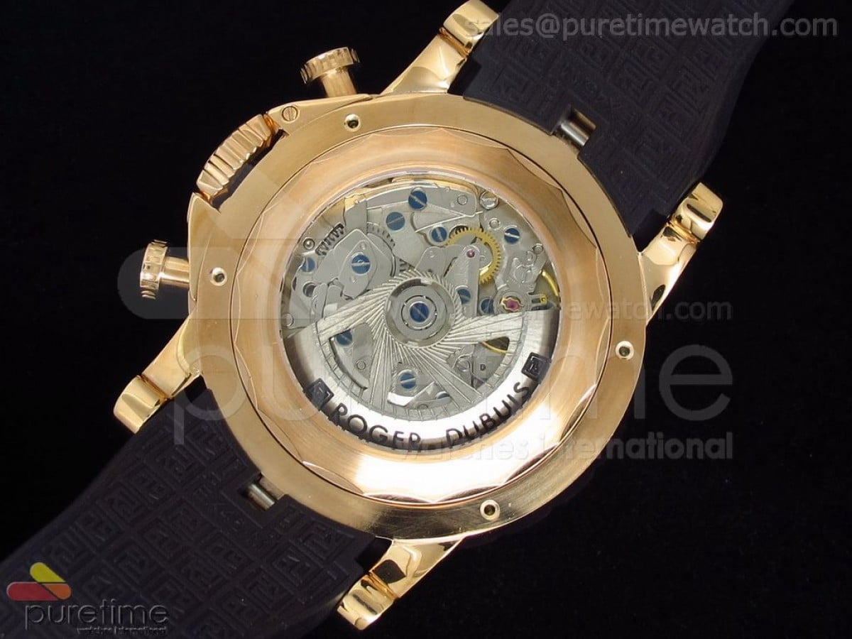 Chronoexcel RG Brown Dial on Black Rubber Strap A7750 - Image 7