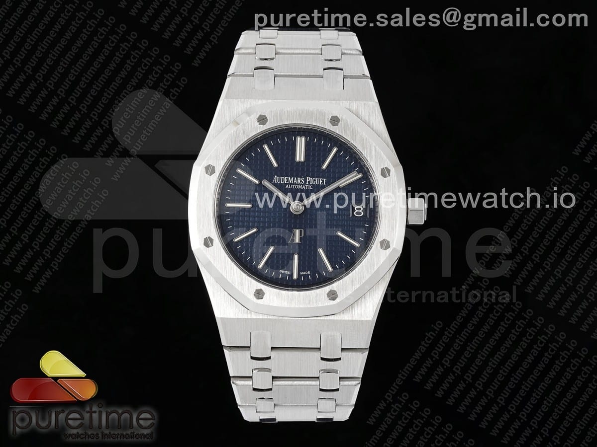 Royal Oak 39mm 16202 "50th Anniversary" SS ZF 1:1 Best Edition Blue Textured Dial on SS Bracelet A7121 - Image 7