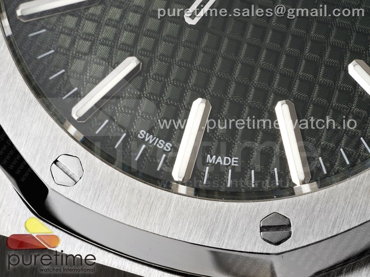 Royal Oak 41mm 15500 SS BF 1:1 Best Edition Green Textured Dial on SS Bracelet A4302 - Image 6