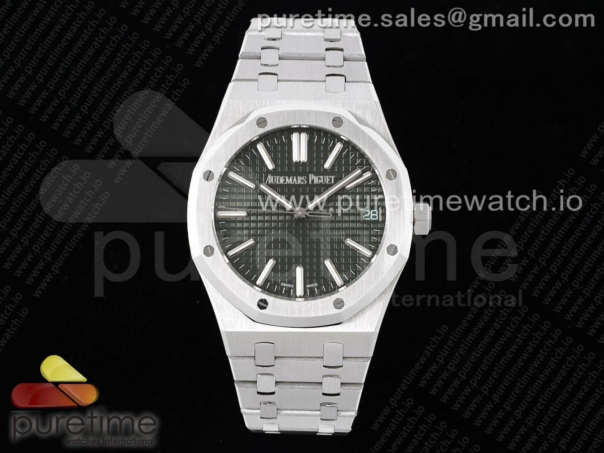 Royal Oak 41mm 15500 SS BF 1:1 Best Edition Green Textured Dial on SS Bracelet A4302 - Image 7