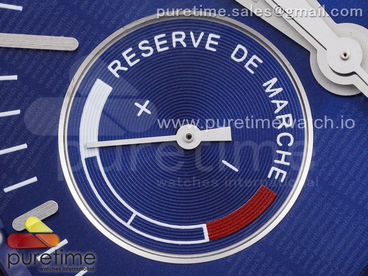 BR03-97 Automatic Power Reserve SS Blue Dial on Blue Leather Strap A23J (Free Nylon) - Image 5