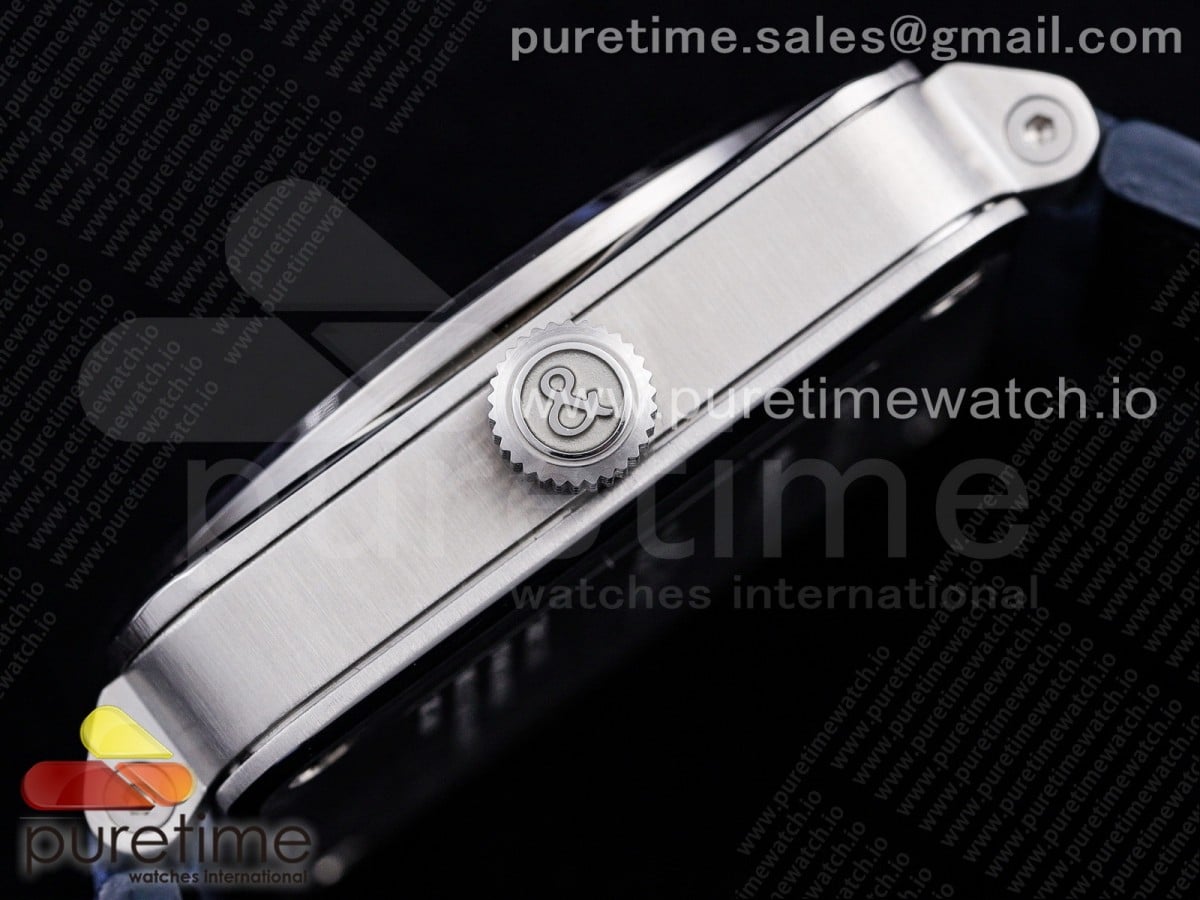 BR03-97 Automatic Power Reserve SS Blue Dial on Blue Leather Strap A23J (Free Nylon) - Image 6