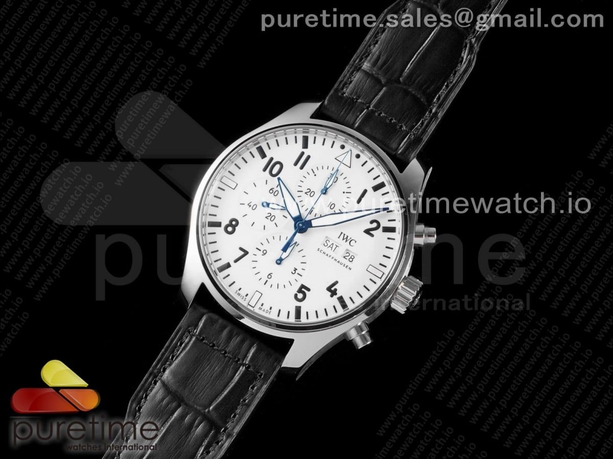Pilot Chrono 377725 "150 Years" AZF 1:1 Best Edition White Dial on Black Leather Strap A7750