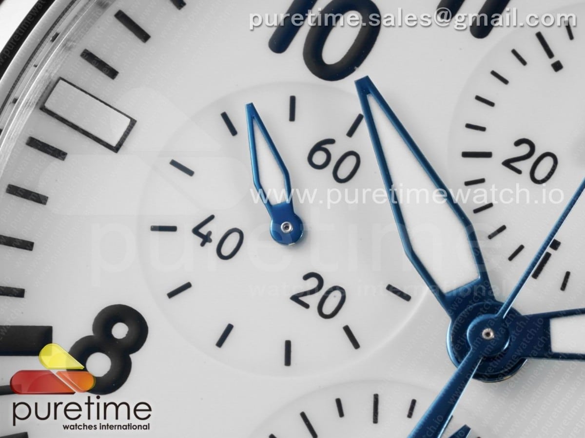 Pilot Chrono 377725 "150 Years" AZF 1:1 Best Edition White Dial on Black Leather Strap A7750 - Image 5