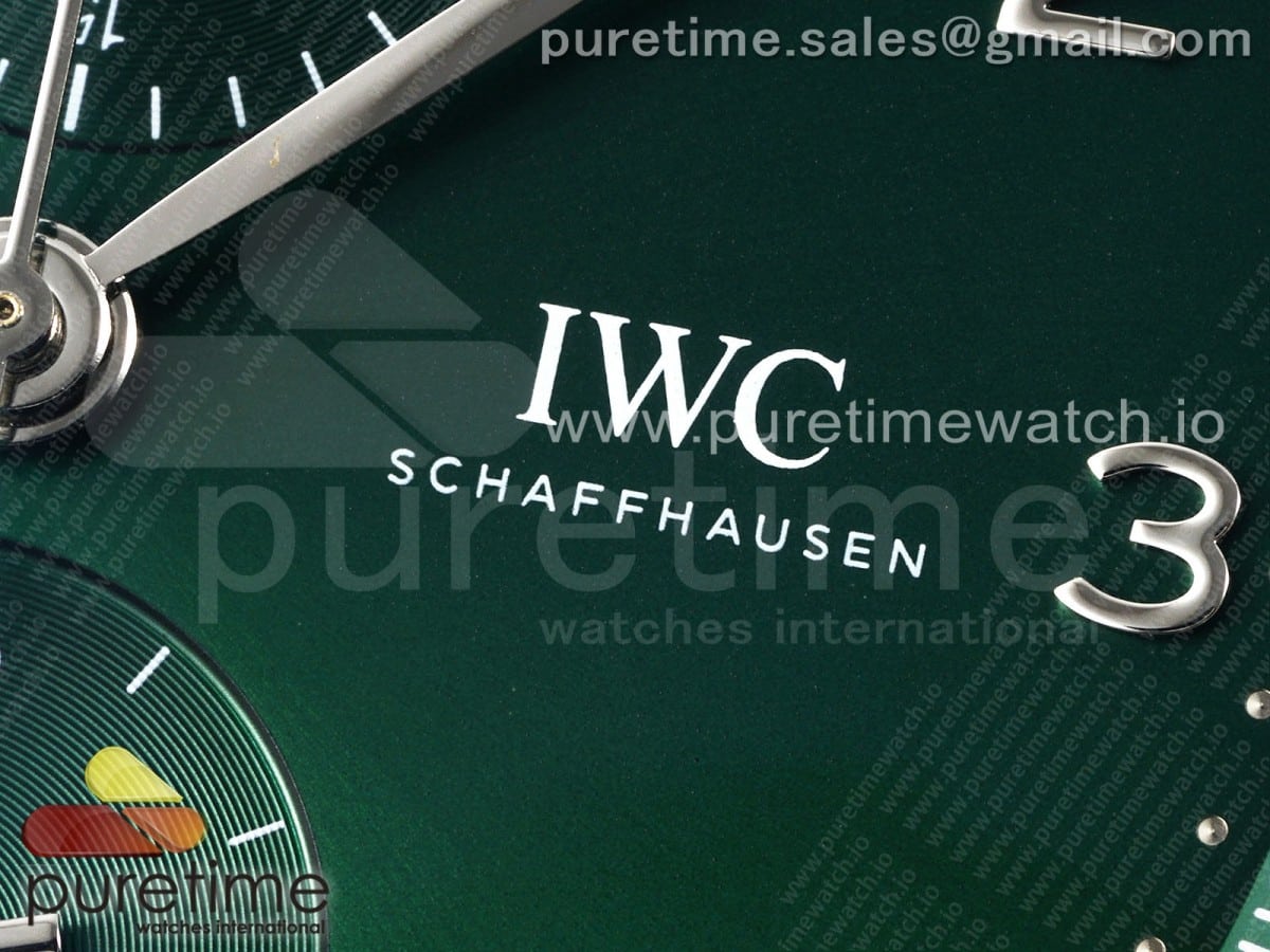 Portuguese Chrono IW3716 ZF 1:1 Best Edition Green Dial on SS Bracelet A69355 - Image 4