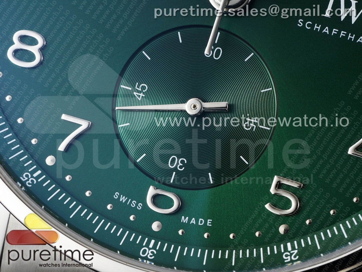 Portuguese Chrono IW3716 ZF 1:1 Best Edition Green Dial on SS Bracelet A69355 - Image 5