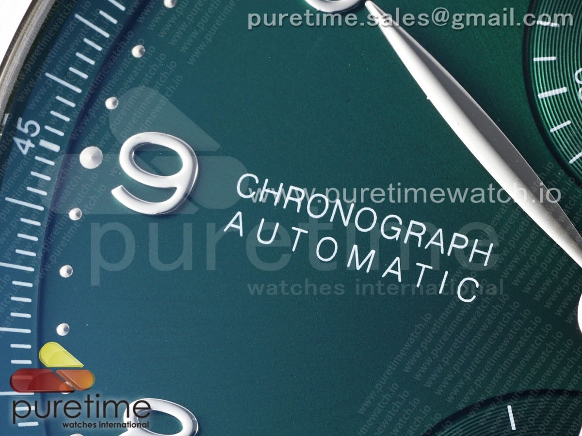 Portuguese Chrono IW3716 ZF 1:1 Best Edition Green Dial on SS Bracelet A69355 - Image 6