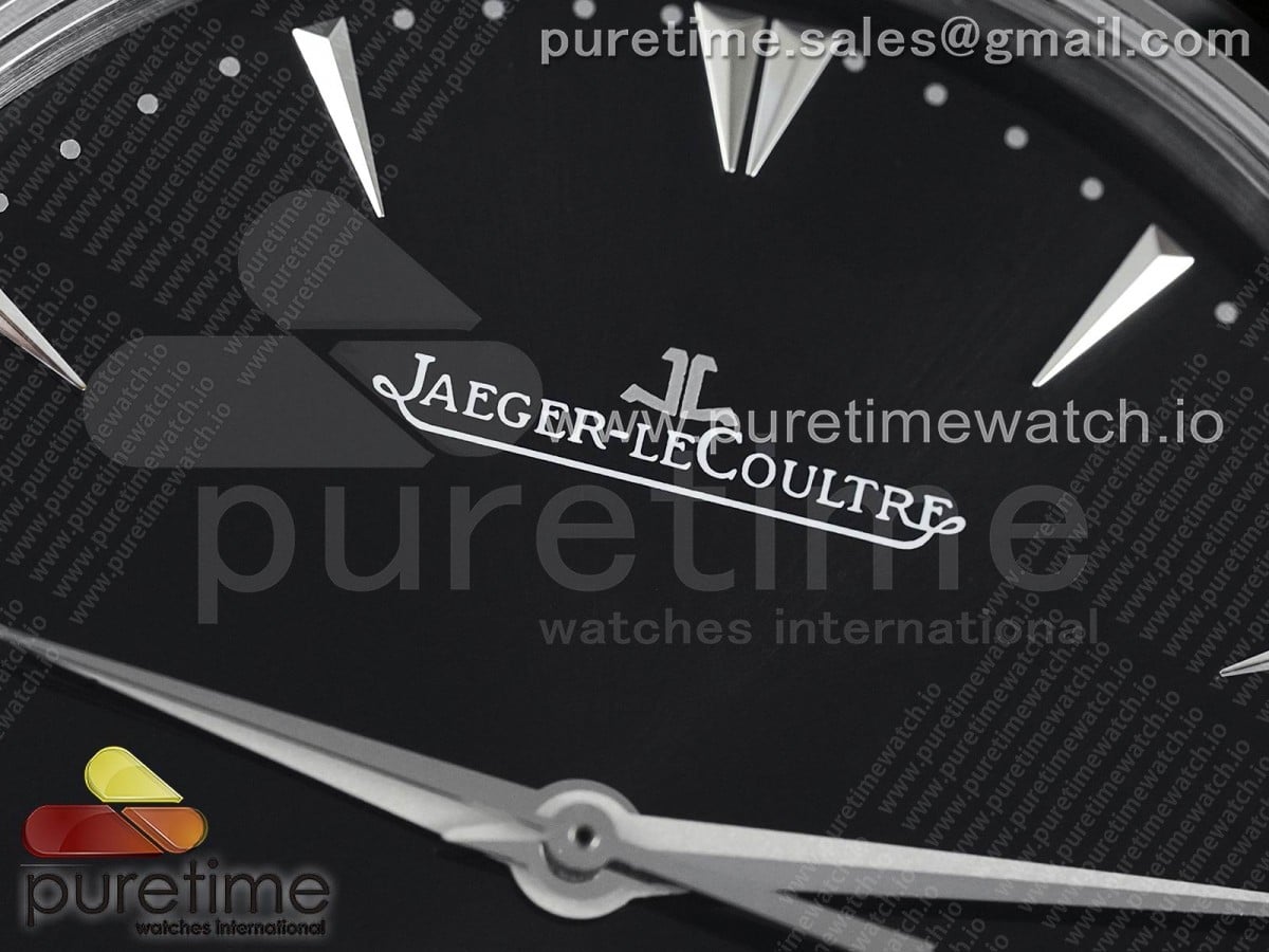 Master Ultra Thin Moon 1368470 SS GF 1:1 Best Edition Black Dial on Black Leather Strap A925 V3 - Image 3