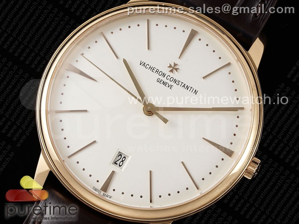 Patrimony Date RG PPF 1:1 Best Edition White Dial on Brown Leather Strap MIYOTA 9015 - Image 2