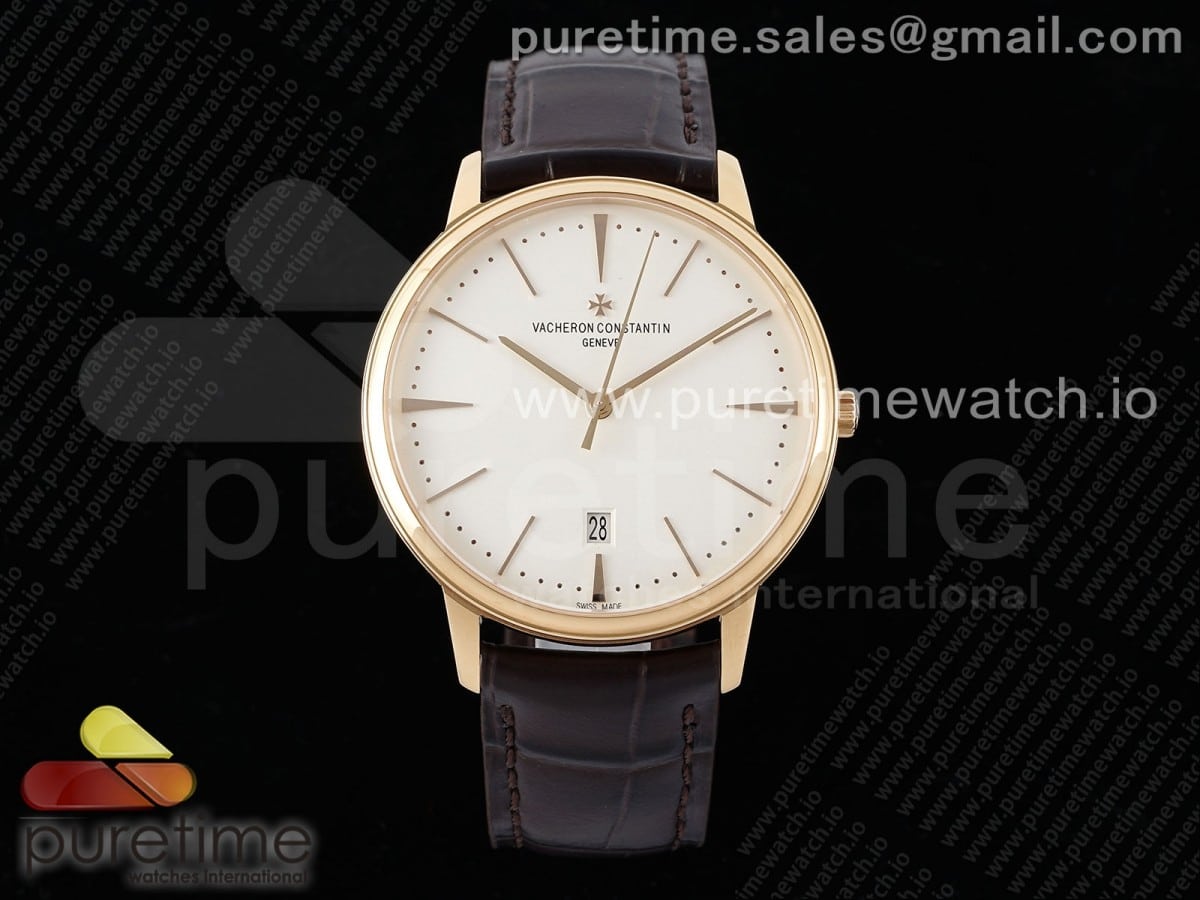 Patrimony Date RG PPF 1:1 Best Edition White Dial on Brown Leather Strap MIYOTA 9015 - Image 5