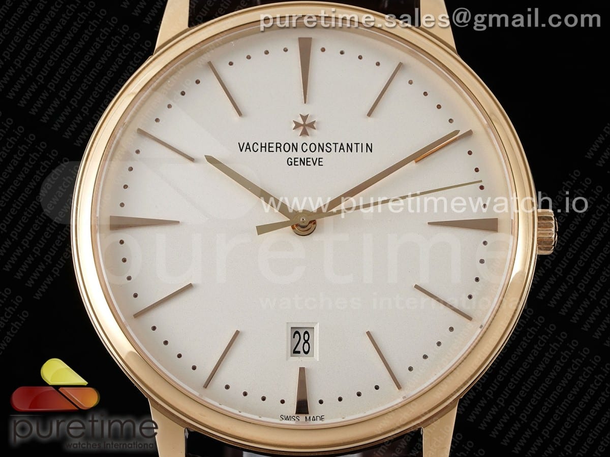 Patrimony Date RG PPF 1:1 Best Edition White Dial on Brown Leather Strap MIYOTA 9015 - Image 6