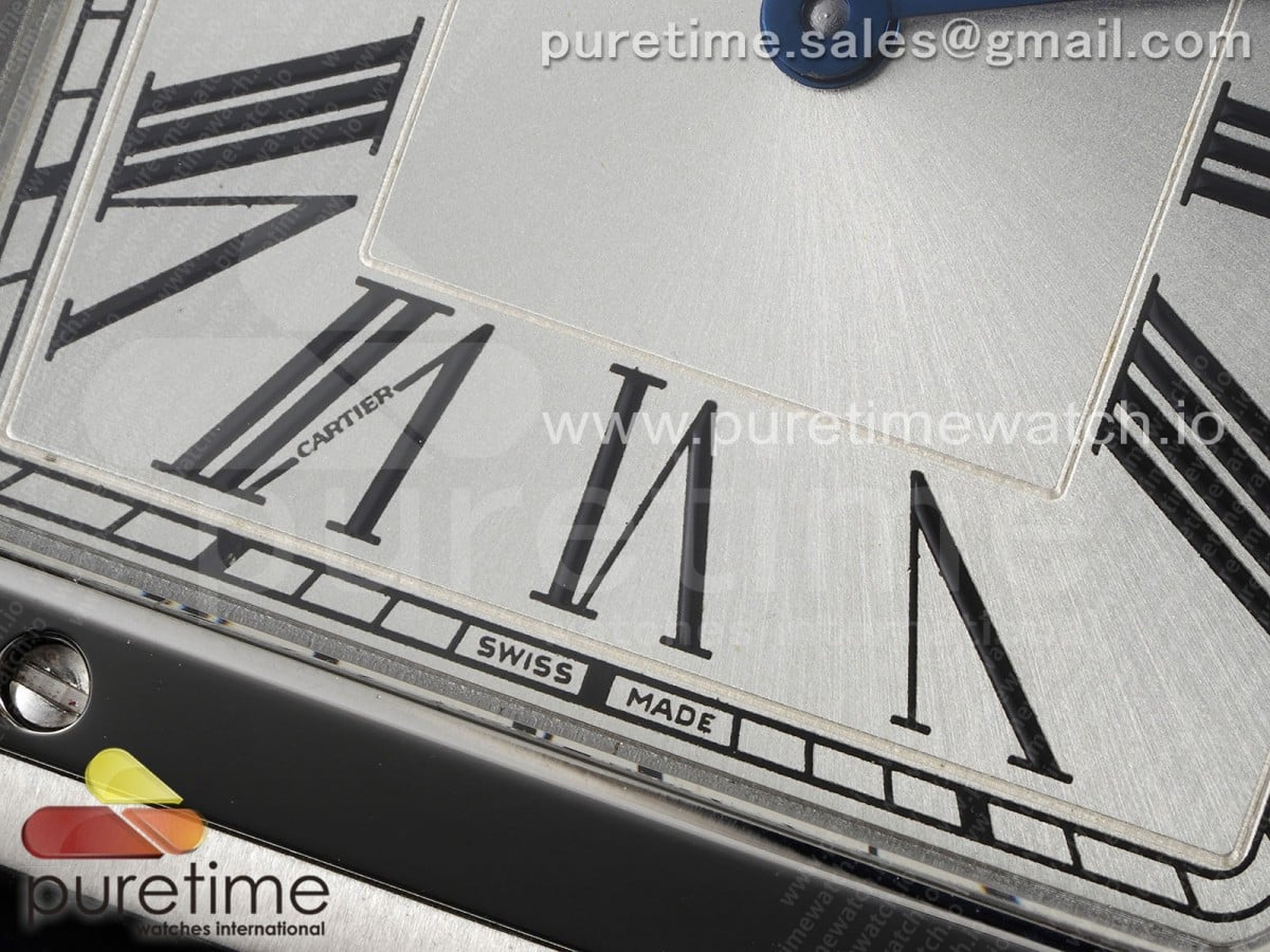 Santos Dumont 31.4mm IWSF Best Edition Silver Dial on Blue Leather Strap Quartz - Image 4