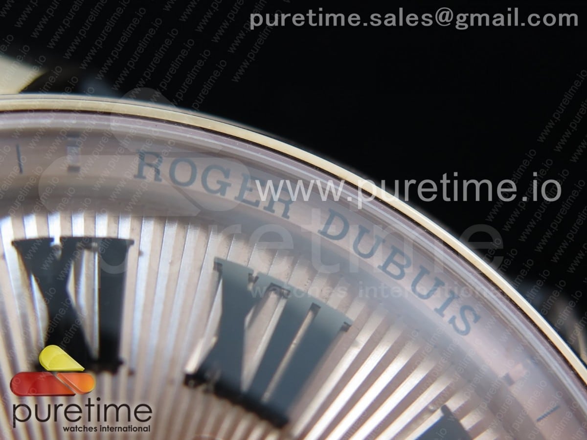 Hommage Double Flying Tourbillon RG JBF Gold Dial on Black Croco Leather Strap - Image 3