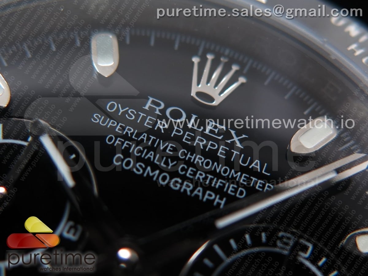 Daytona 116519 SS JHF Best Edition Black Dial on Black Rubber Strap A4130 - Image 4