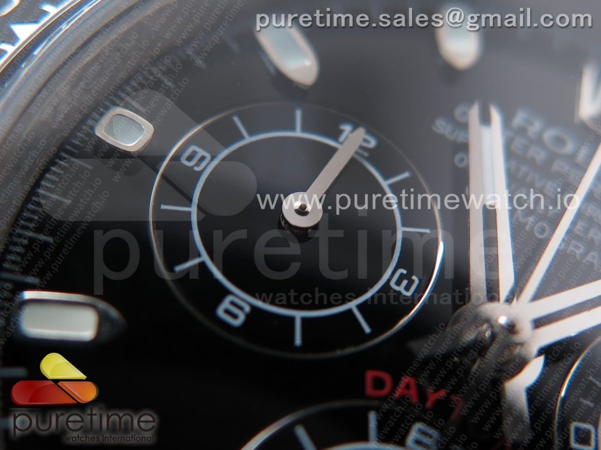 Daytona 116519 SS JHF Best Edition Black Dial on Black Rubber Strap A4130 - Image 6