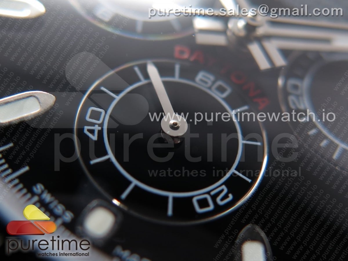 Daytona 116519 SS JHF Best Edition Black Dial on Black Rubber Strap A4130 - Image 7