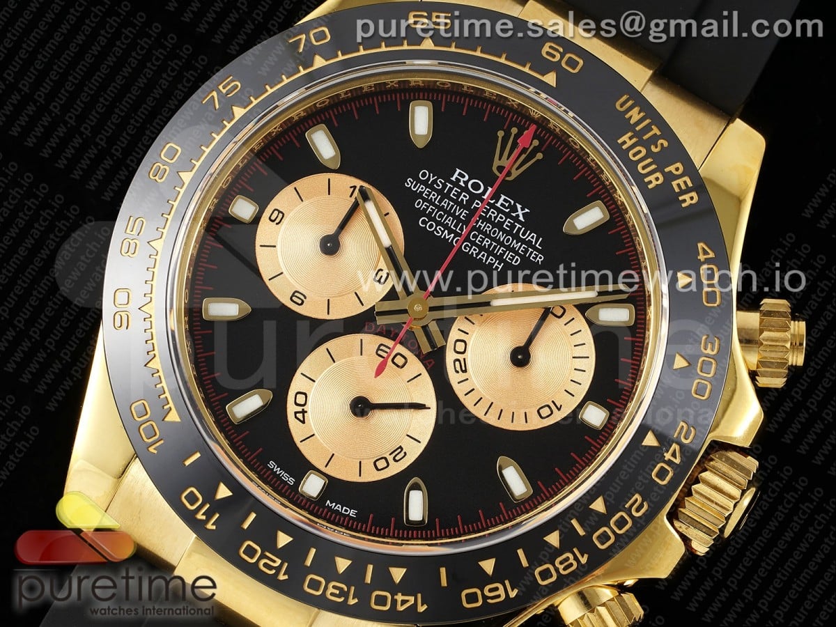 Daytona 116518 Noob 1:1 Best Edition Black/YG Dial on Oysterflex Strap SA4130 - Image 2