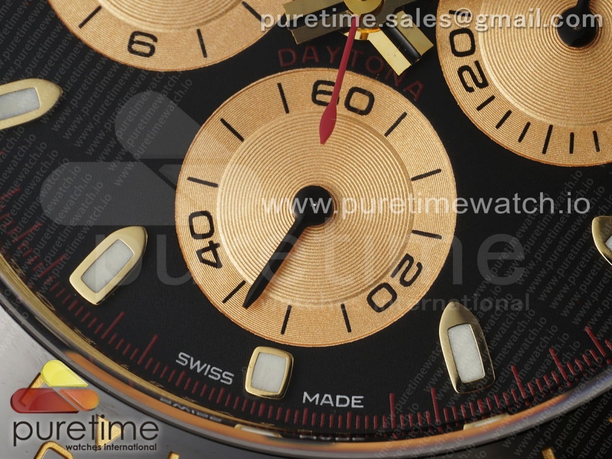 Daytona 116518 Noob 1:1 Best Edition Black/YG Dial on Oysterflex Strap SA4130 - Image 6