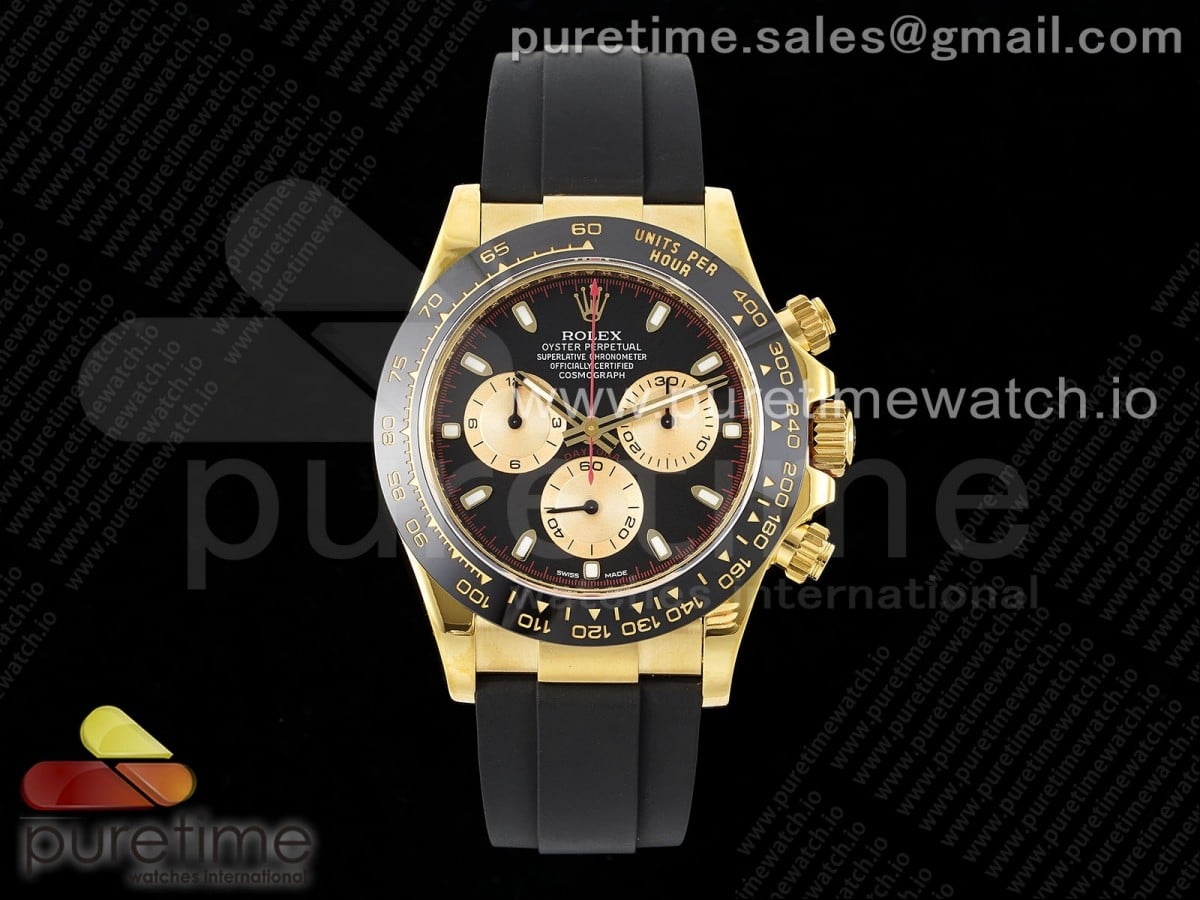 Daytona 116518 Noob 1:1 Best Edition Black/YG Dial on Oysterflex Strap SA4130 - Image 7