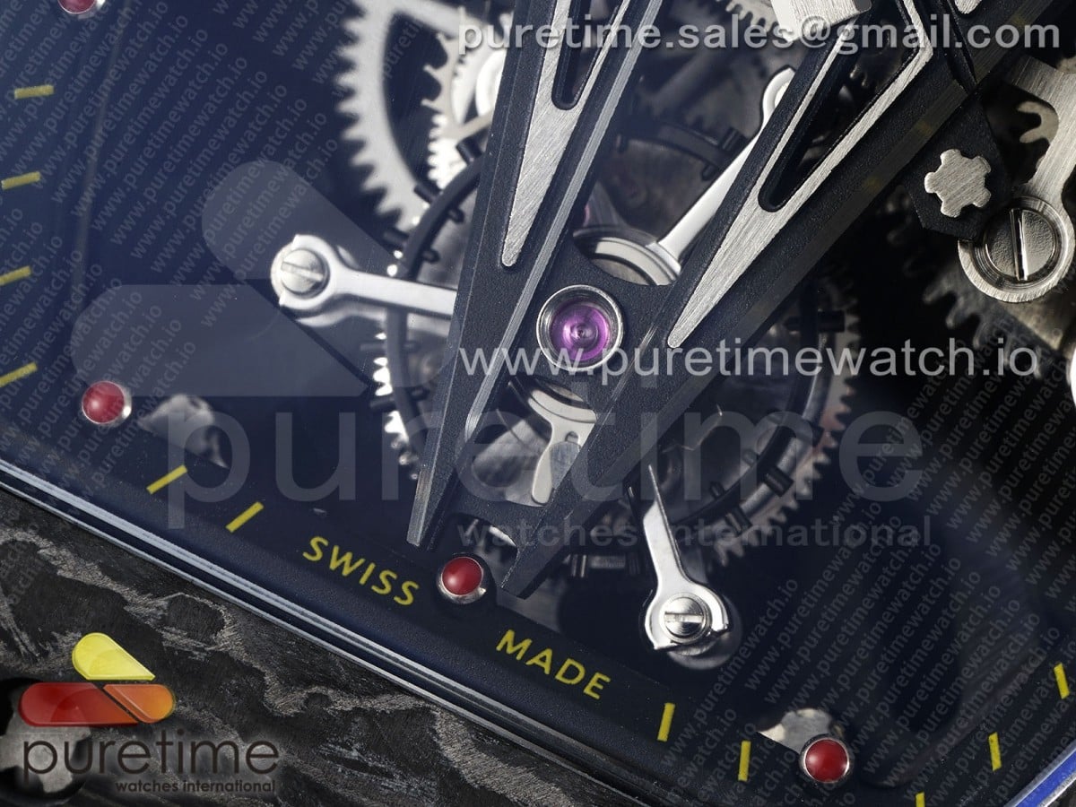 RM027-03 NTPT Real Tourbillon RMF Best Edition Skeleton Dial on Red Rubber Strap - Image 4