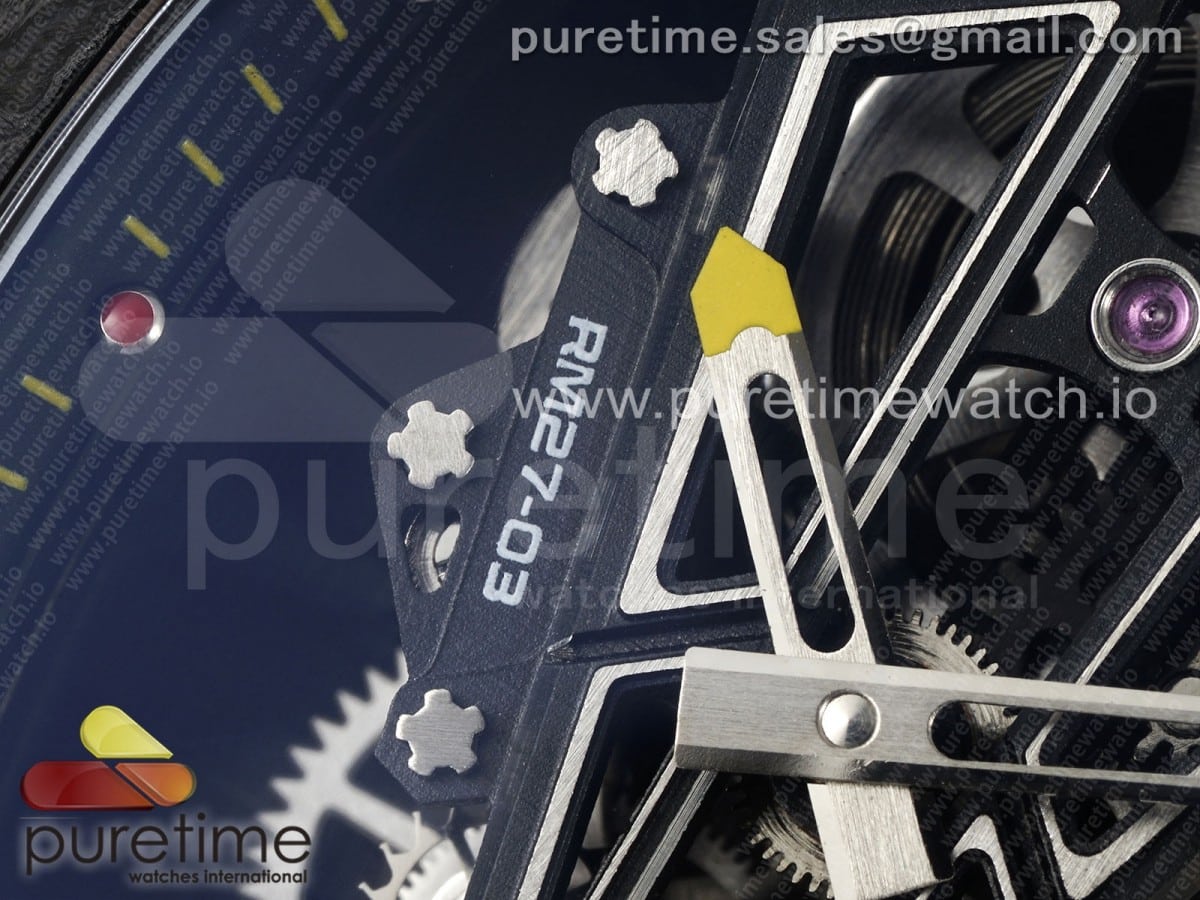 RM027-03 NTPT Real Tourbillon RMF Best Edition Skeleton Dial on Red Rubber Strap - Image 5