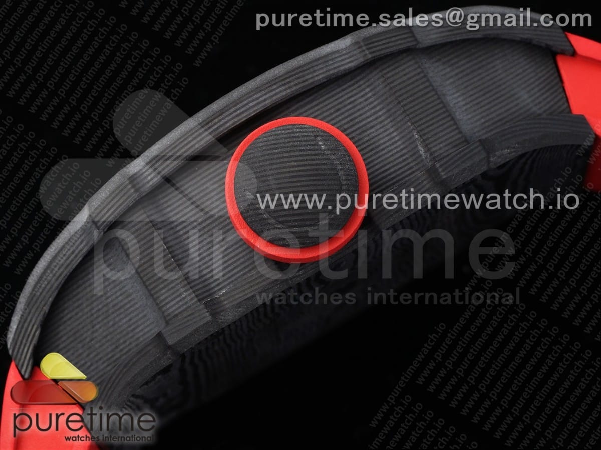 RM027-03 NTPT Real Tourbillon RMF Best Edition Skeleton Dial on Red Rubber Strap - Image 7