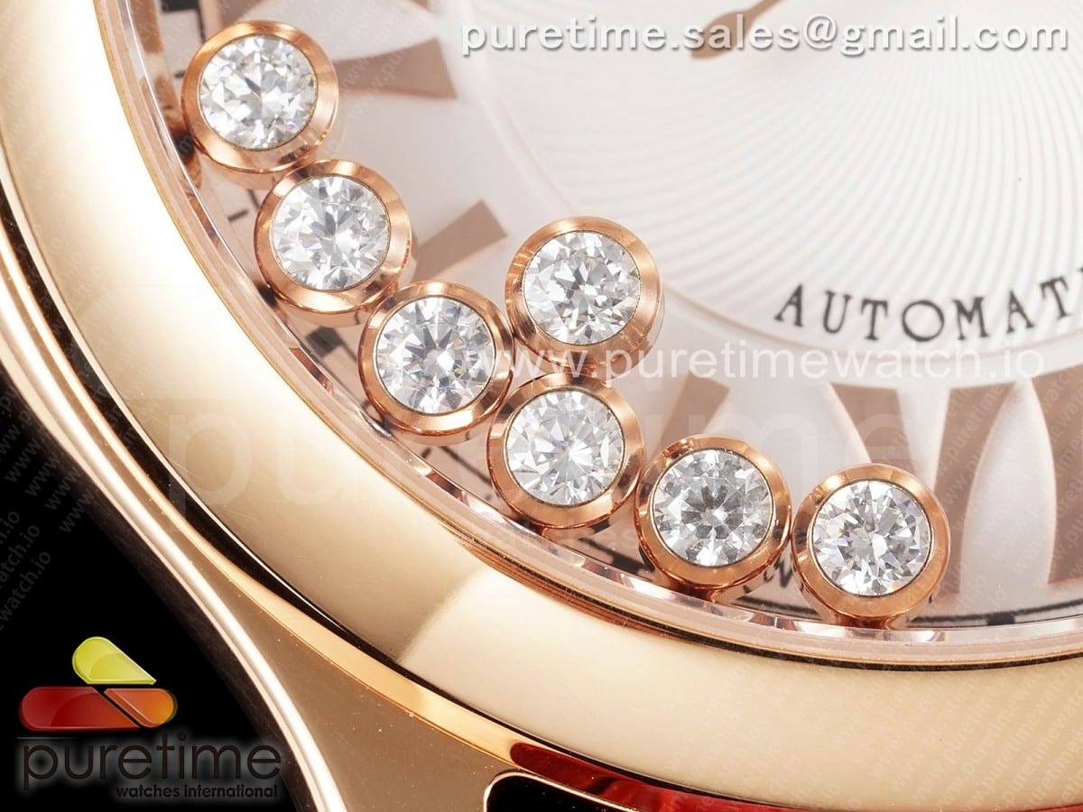 Happy Sport 36mm RG ZF 1:1 Best Edition White Dial on Red Leather Strap A2892 - Image 6